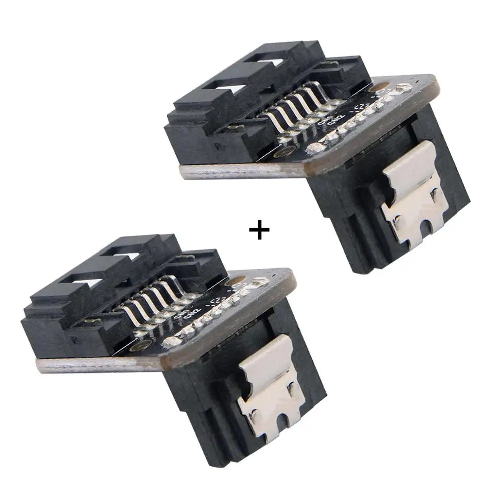 

2 PCS SATA 7Pin male to Female Extension adapter 90 Degree Angled Mainboard Motherboard for Desktops SSD HDD