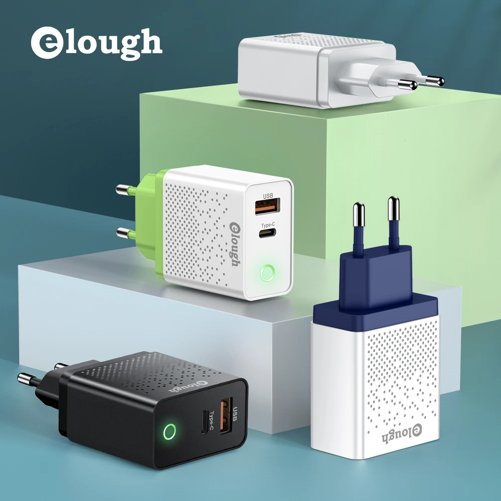 Elough 20W USB C Charger Quick Charge 3.0 Fast Charging For iPhone 13 12 11 Pro Max iPad Xiaomi Samsung PD Phone Charger Type c