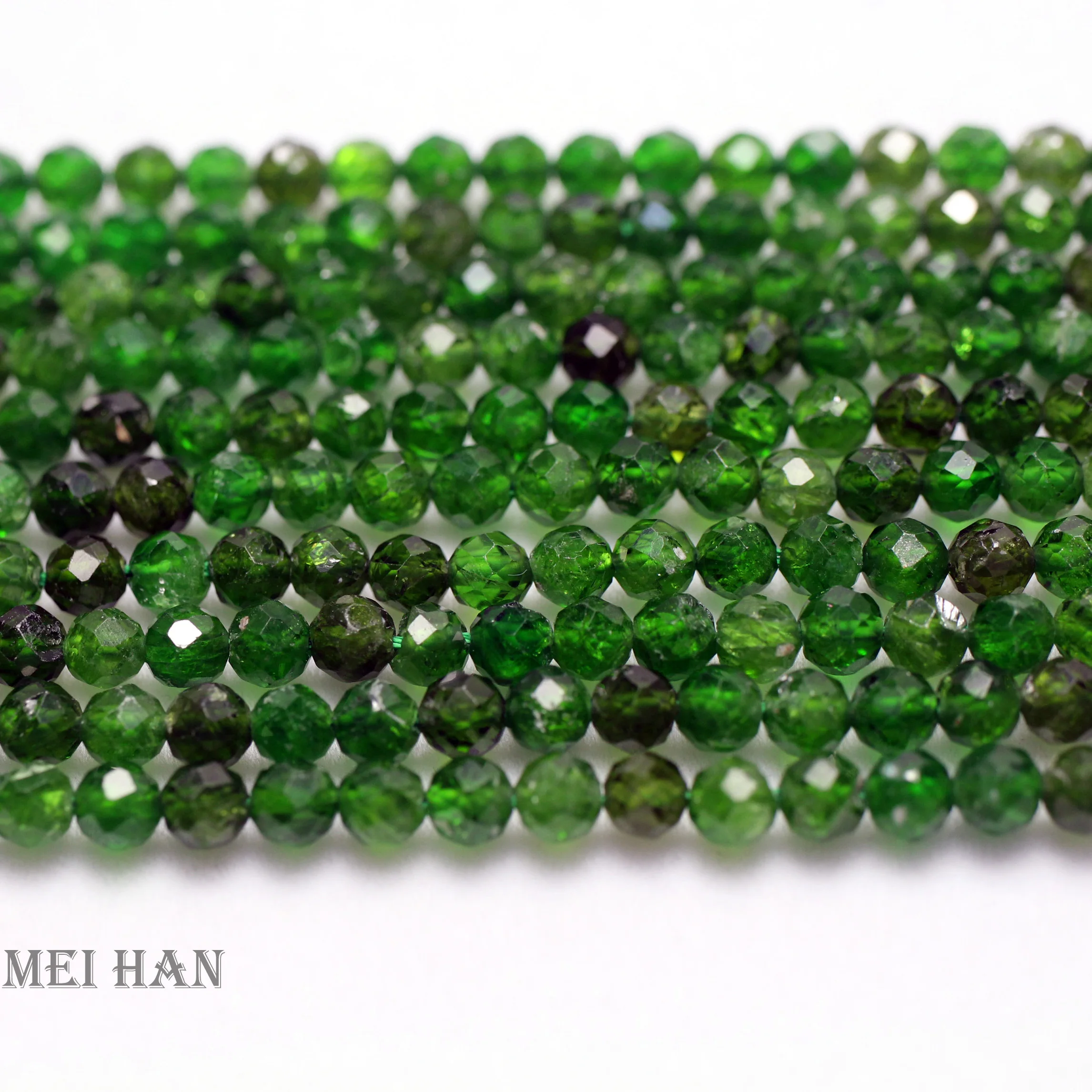 Натуральный хром диопсид 4 мм граненых круглых бусин для ювелирные изделия делая