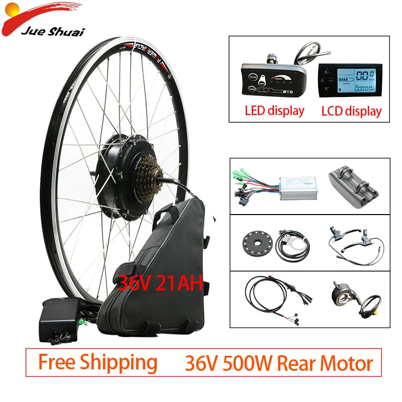 36V500W Ebike Conversion Kit 20'✦'&#x27700C Electric Motor Wheel 21AH Battery Bicycle E Bike kit Bicicleta Electrica |