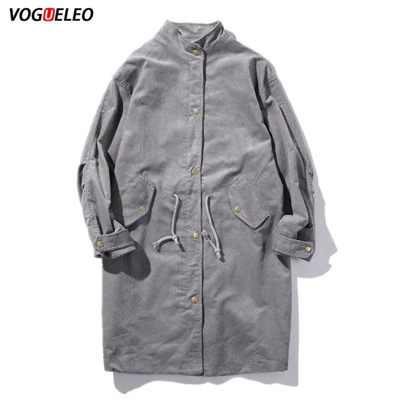 VOGUELEO/2019 новый стиль модный утолщенный вельветовый Тренч полный Повседневный