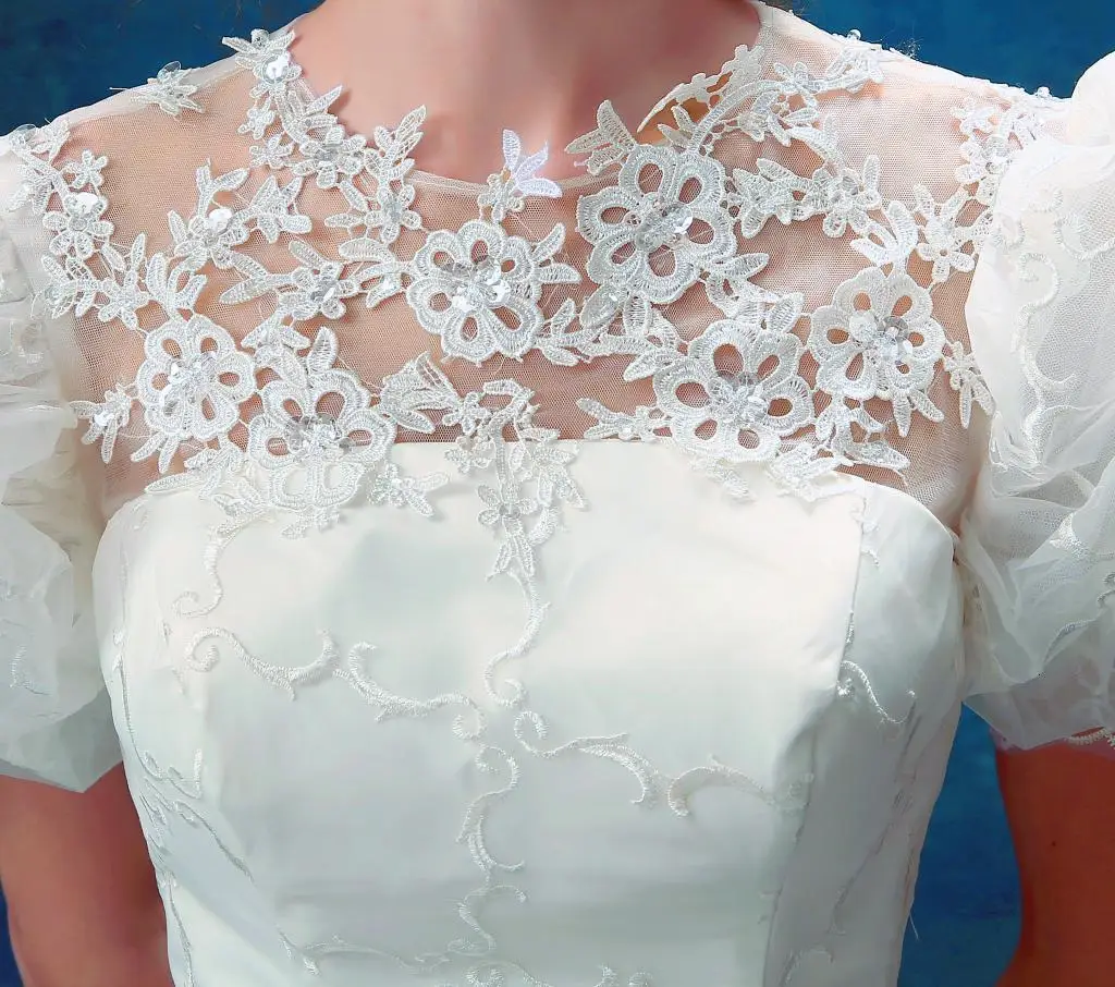 BGW Элегантное свадебное платье трапециевидной формы с круглым вырезом и коротким