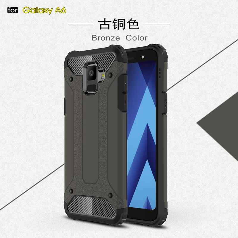 Bronze Для samsung Galaxy A6 A 6 Plus Jean Hybrid противоударный бронированный чехол SM-A600FN/DS SM-A605FN/DS бампер чехол s J8 полное покрытие - Цвет: Bronze