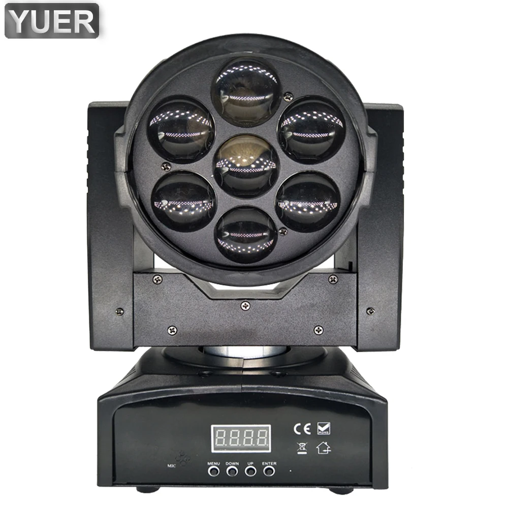 4 шт./лот Zoom LED Moving Head Light Mini Wash 7X15W RGBW Quad эффект сценическое освещение светодиодный