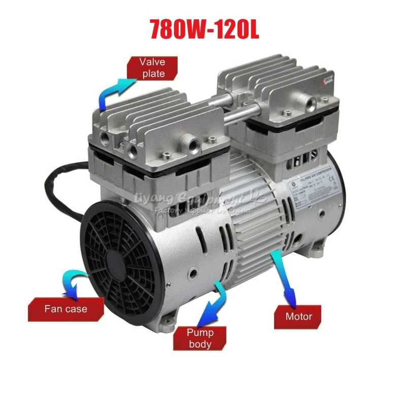 

Non oil air vacuum pump 550w 780w oil-less pump 120L/Min 67L/Min 220V