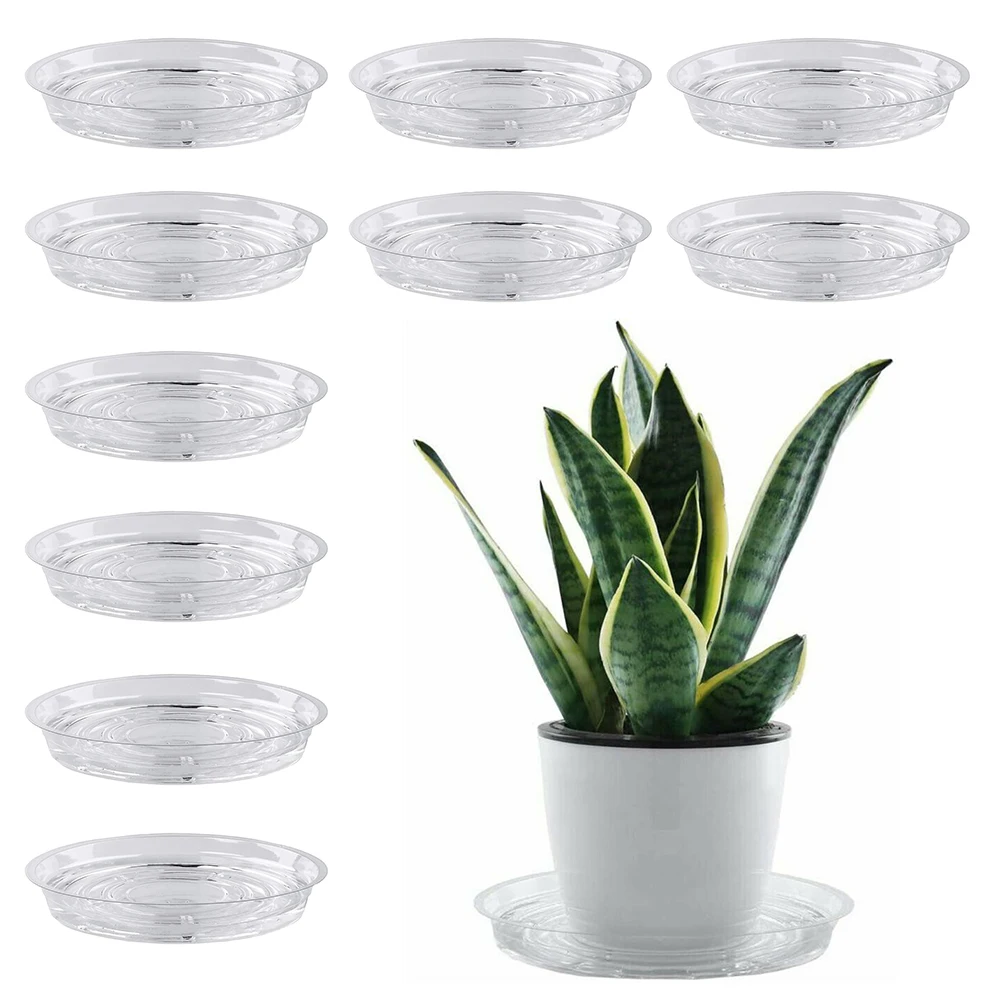 Transparent Plastic Garden Flower Pot Plant Saucers Water Tray Gardening Plant Flower Pot Tray Base Garden Supplies