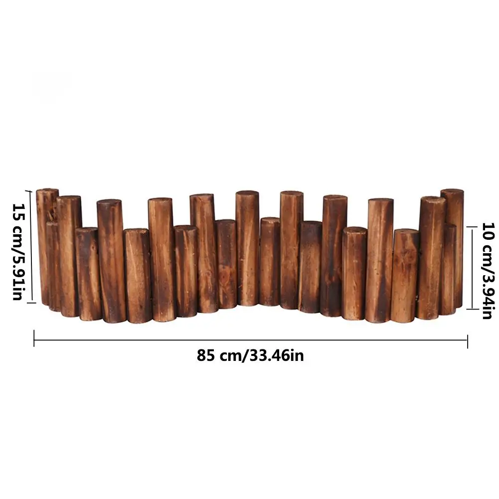

New DIY Mini Fence Small Wooden Barrier Miniature Crafts Fairy Garden Carbonized Wooden Pile Decoration