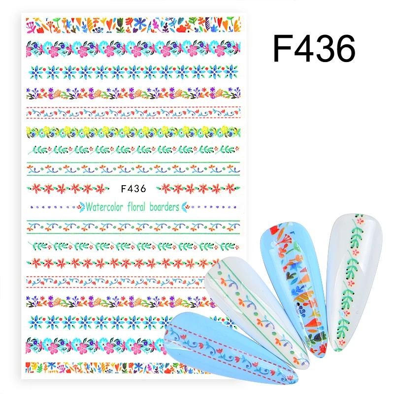 1 шт. Простые Летние цветочные гетры с рисунком листьев наклейки для ногтей Abtract