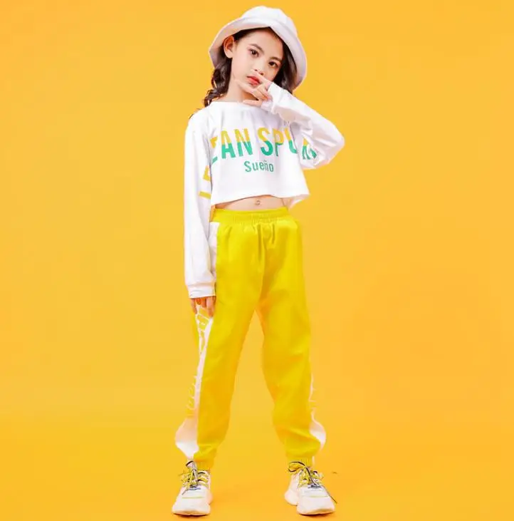 

Girls Two Piece Set Children Crop Tops And Harem Pants Kids Hip Hop Dance Clothes For Girls Jazz Dance Costume 6 8 10 12 14 Year