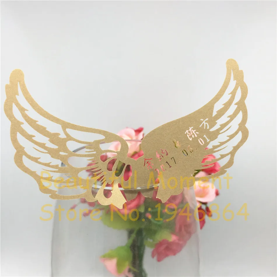 50 шт./лот Лазерная вырезка Крыло ангела свадебное украшение на день рождения