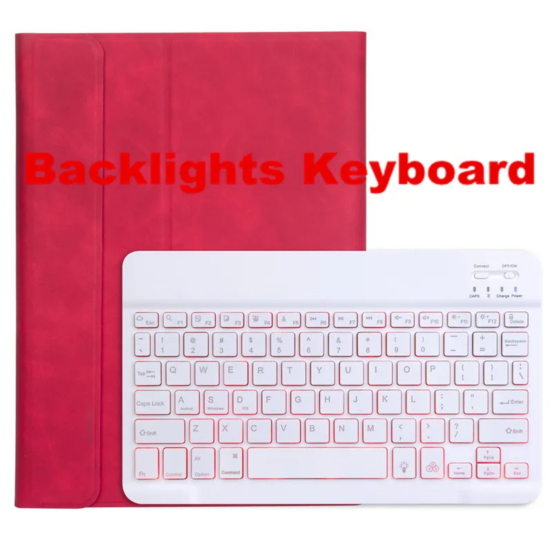 Backlights-RD-BGWBK Съемная Bluetooth клавиатура для iPad 10," A2200 A2198 A2232 смарт-чехол для iPad Air 10,5" A2123 A2152 A2153 - Цвет: Backlights-RD-BGWBK