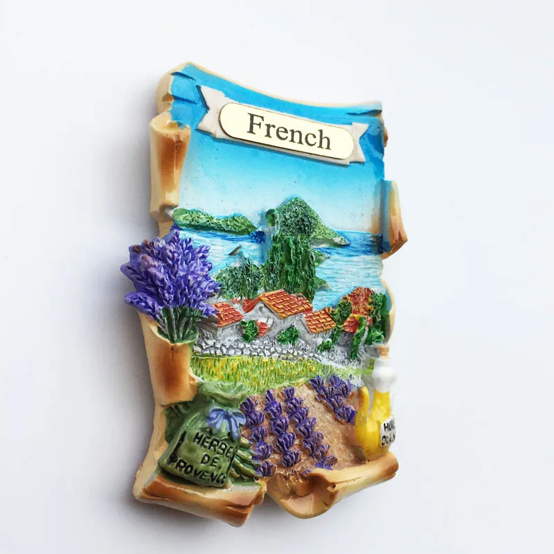 

New Handmade Painted French 3D Fridge Magnets Tourism Souvenirs Refrigerator Magnetic Stickers Gift