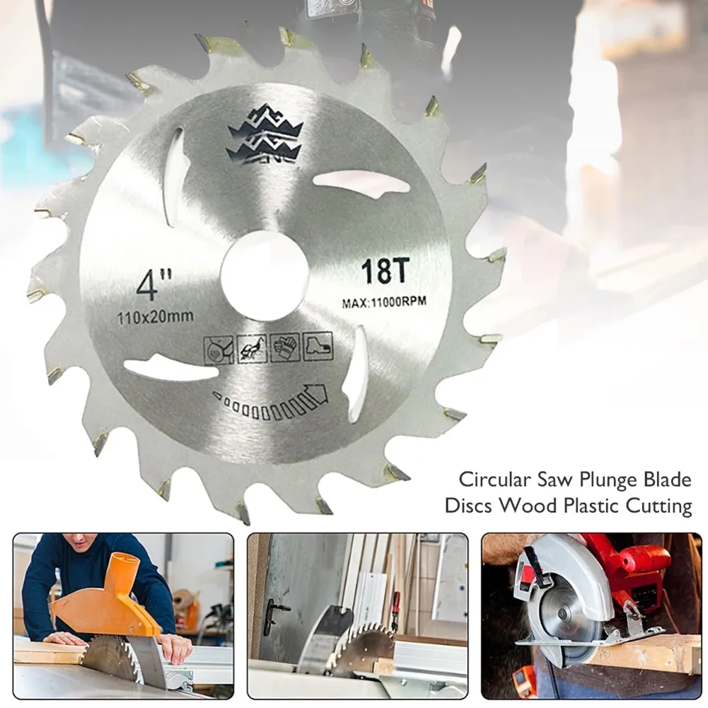 

110*20mm 18T Circular Saw Blade Carbide Tipped Wood Cutting Disc For Woodworking