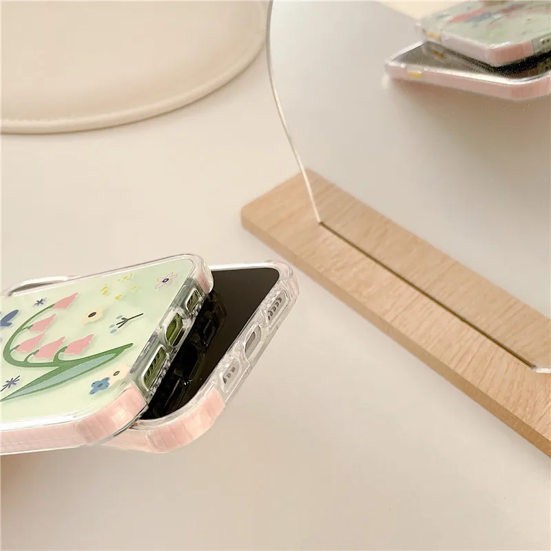 

Small Fresh Flower Clear Phone Case For iPhone 12 11 Pro MAX X XR XSMAX 7 8 Plus SE2020 Shockproof Soft Back Bumper