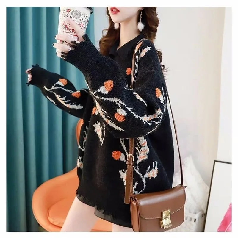 2019 Новинка Осень Зима Мода Гонконг Стиль ретро Корейская версия свободного