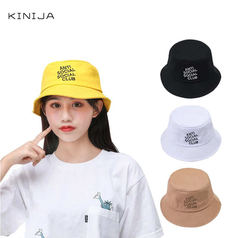 Унисекс тазик Шляпа Вышитая буква ведро шляпа складная Панама кепка хлопок