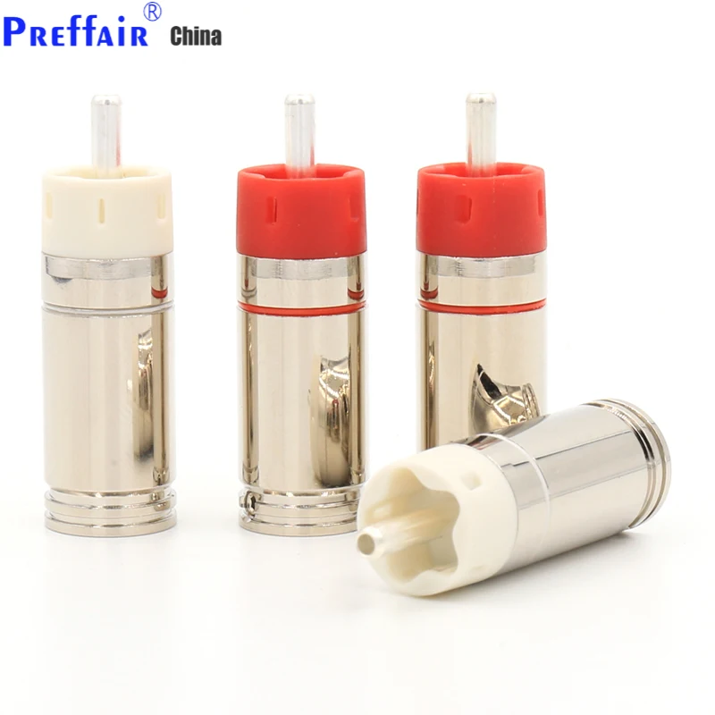

Star Line Silver Plated Tellurium Copper RCA Plugs connectors 2 Pair / 4pcs