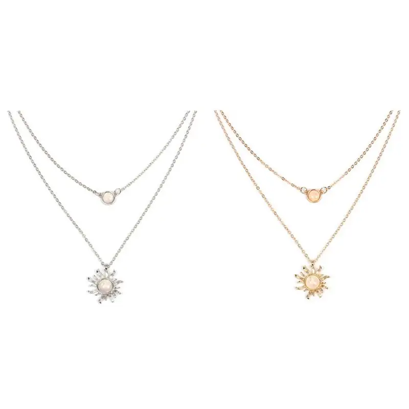 Топ для девочек многослойное платье с рисунком &quotПодсолнух&quot ожерелье женщин