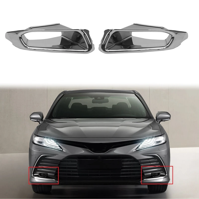 

Для Toyota Camry 2021 ABS Хромированная передняя противотуманная фара крышка фонаря отделка фонасветильник ободок декоративная рамка