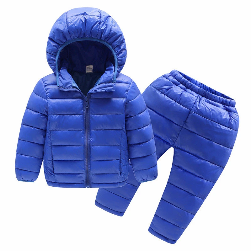 Hooded Children's Clothes Set 2020 New Girls and Boys Winter Jacket+Pant Costume Overalls Suit for Baby Kids Sport Clothing Sets | Детская