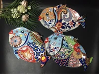 ceramic tableware glaze under the color creative fish plate persian peach heart fish shaped fruit plate