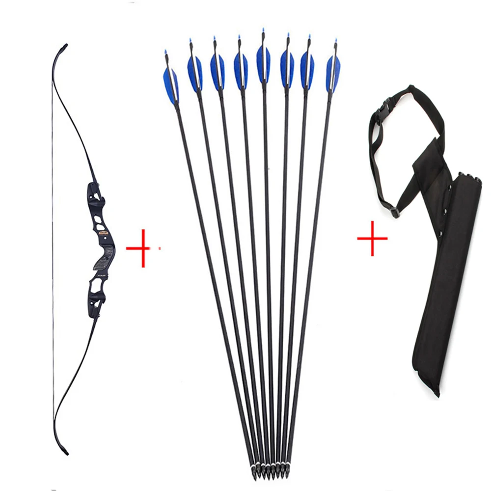 

Recurve Bow 30-55 Pounds Detachable Bow Wood Longbow Archery Hunting Bow Shooting High-Strength Aluminum Alloy Handle