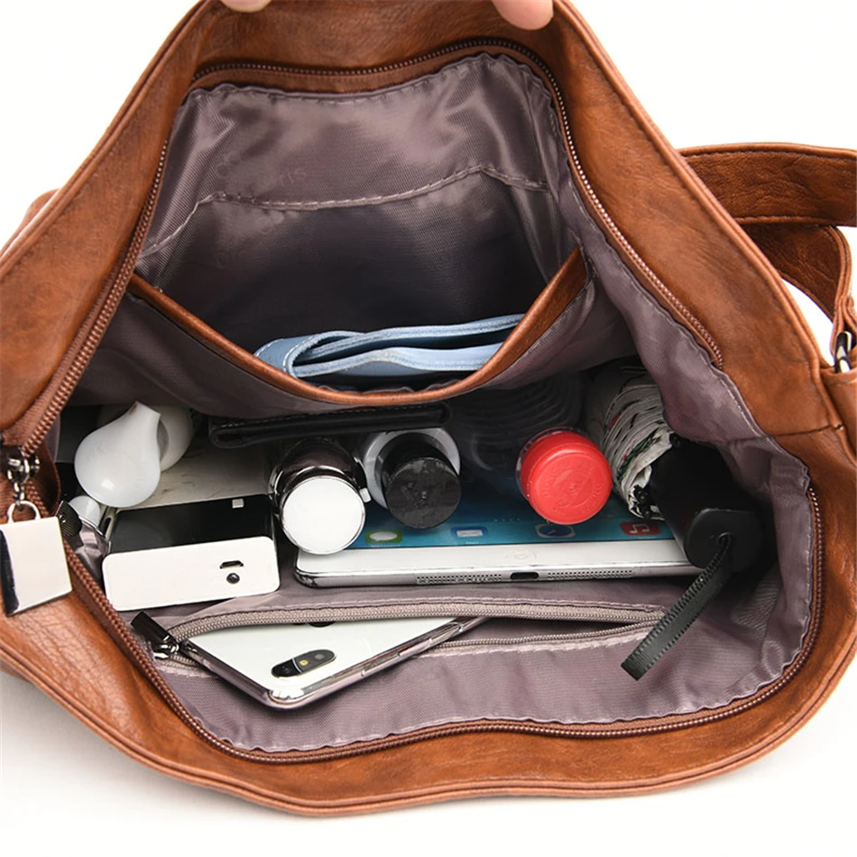 Новинка винтажная однотонная женская сумка на плечо из мягкой кожи роскошные