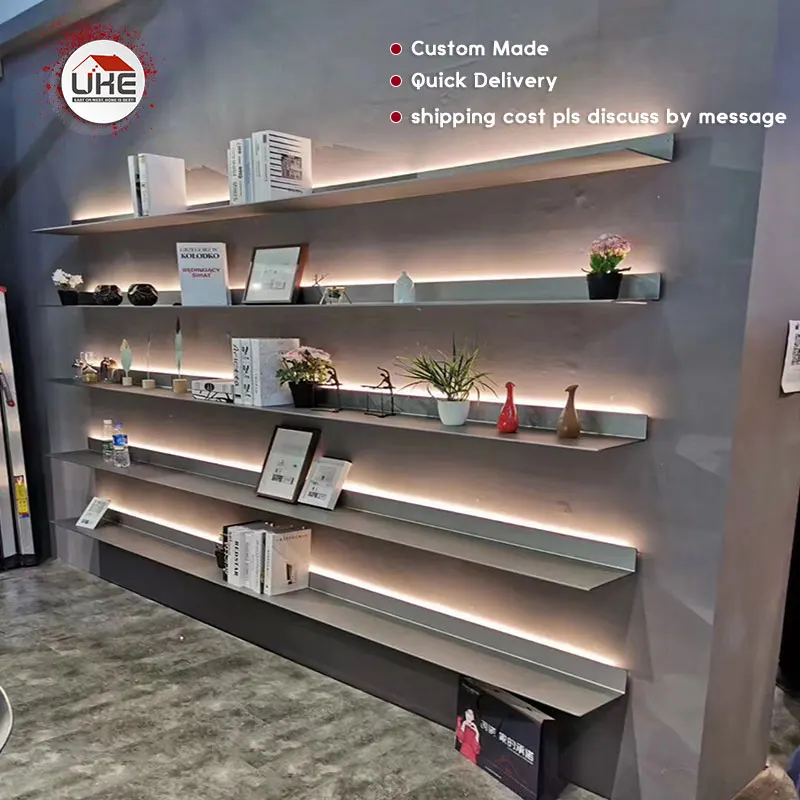 italy minimalist wall mounted led light display shelf l shape for living room kitchenstudy room free global shipping