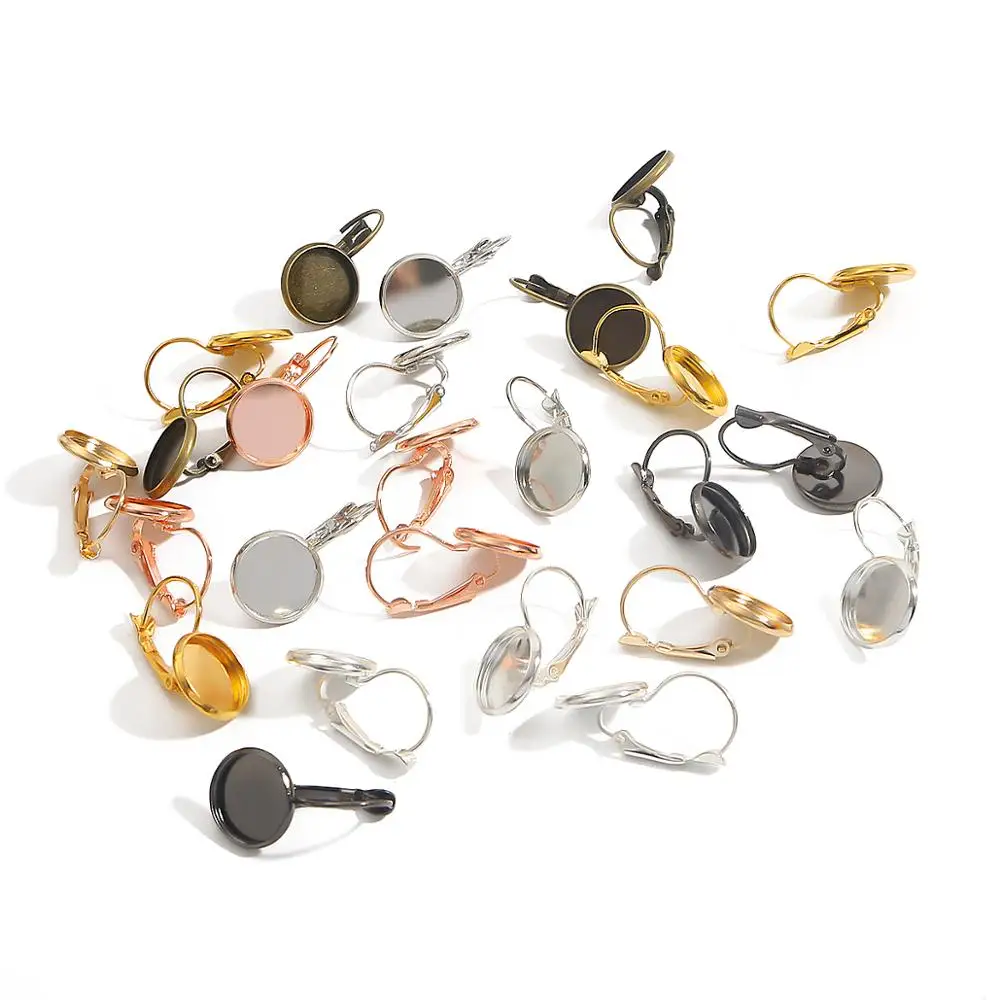 10 шт./пакет держатель для французских серег рычаг кабошон серьга с пустым