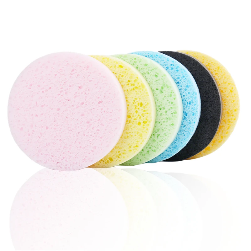 1 шт. круглая губка косметический спонж для очистки лица натуральное древесное