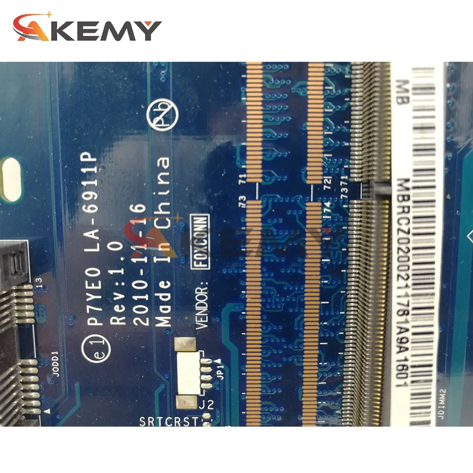 P7YE0 LA-6911P     For Acer aspire 7750 7750G MBRMK02001 MB. RMK02.001 8 *  HM65 DDR3 100%