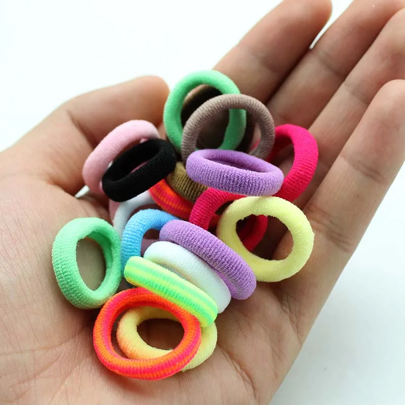 

100 pcs/lot kids hair rope Hair Accessories Scrunchy Elastic Hair Bands Girls decorations Headbands Rubber Band gum for hair