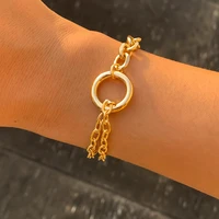 ingesight z round circle double layered link chain bracelets bangles simple minimalist couple friendship bracelets women jewelry