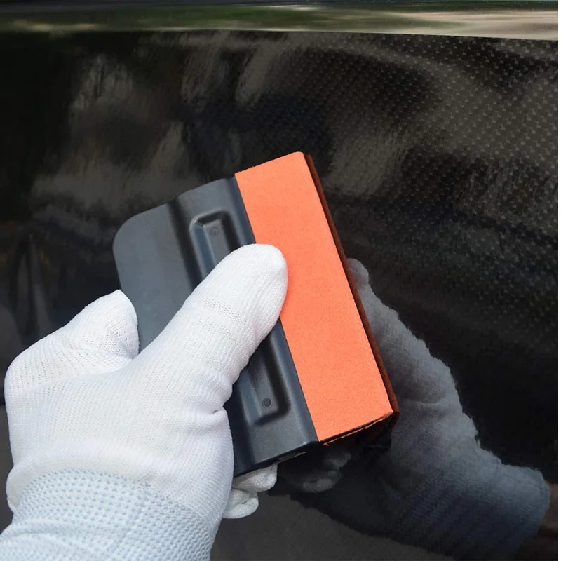 

Carbon Fiber Film Magnet Scraper with Scratch-free Suede Felt Carbon Sticker Installing Auto Window Tinting Film Tools