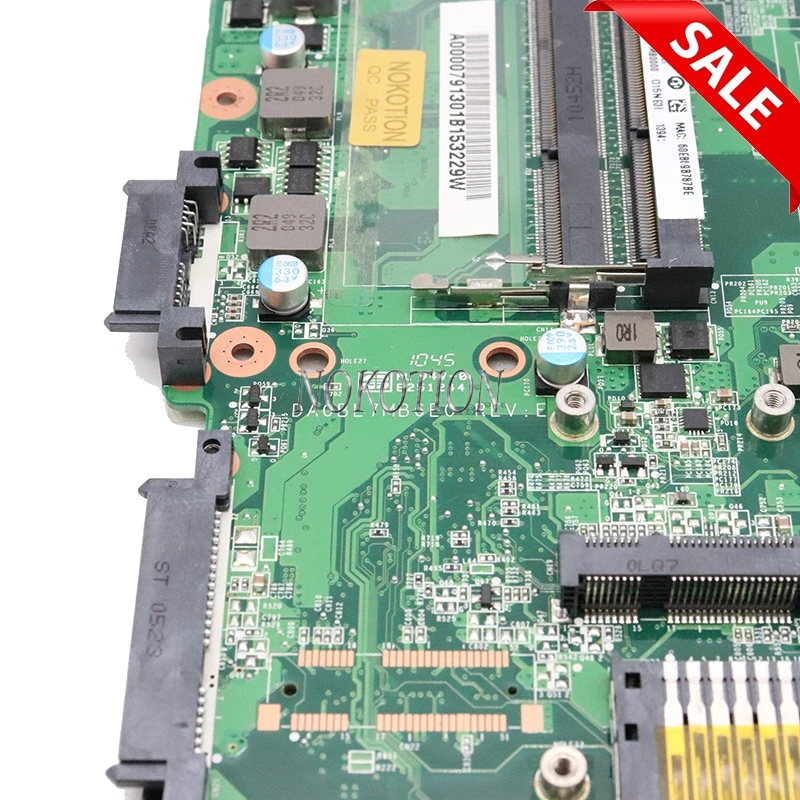 NOKOTION материнская плата для ноутбука Toshiba Satellite L655D L650D A000079130 DA0BL7MB6E0 материнская плата DDR3 разъем s1 Бесплатный процессор