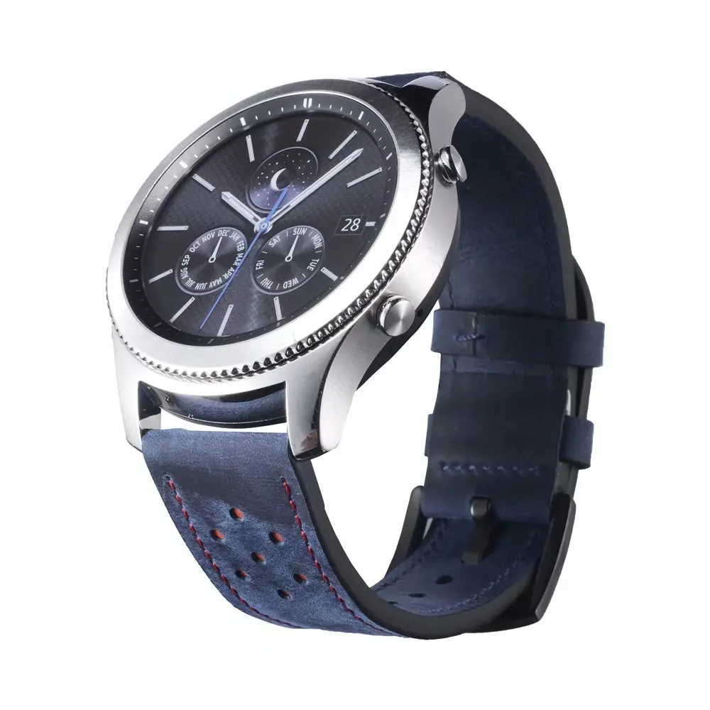 Ремешок для часов Huawei Watch gt 2 браслет из натуральной кожи Samsung Gear S3 Galaxy 46 мм Ticwatch 1 Pro