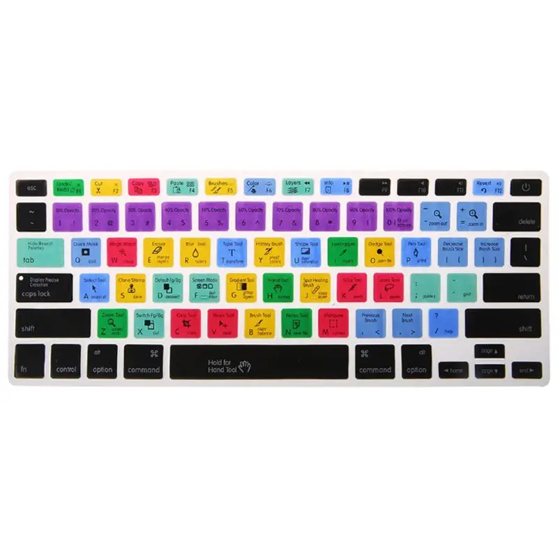

English Adobe Photoshop Shortcut Keys Keyboard Protector Keyboard Covers K3KB