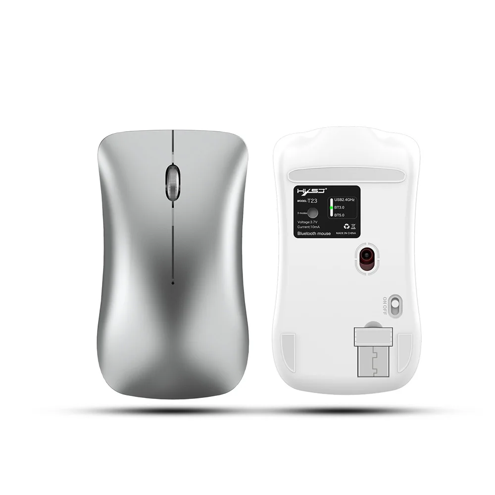 A5 HXSJ T32 Двухрежимная Bluetooth мышь, беспроводная мышь, 1600DP1, USB перезаряжаемая оптическая мышь, Офисная Тихая мышь для компьютера, ноутбука - Цвет: A5