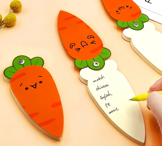 

Office Stationery Cartoon Carriot Notepad Creative Students Memo Notes Loose-leaf Pages Novelty Gift Notebook Funny Memo Notes