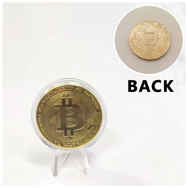 

Dogecoin/Bitcoin/ETH/Litecoin/Dash/Ripple/Monero/EOS Metal Physical Silver/Gold Ada Cardano Coin with Acrylic Case