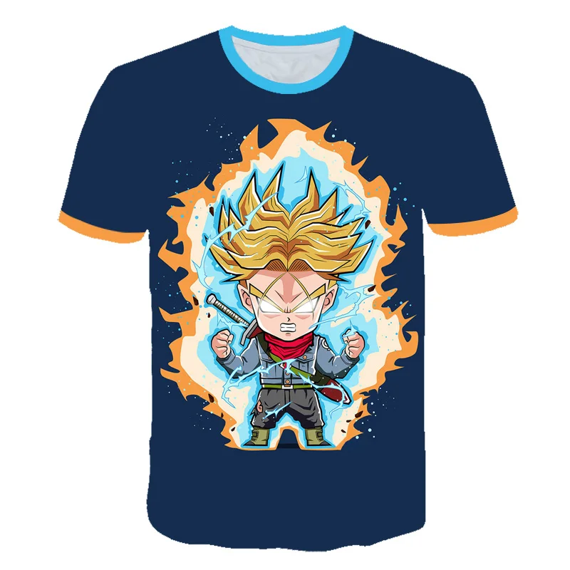 Модная Q версия топы с принтом Dragon Ball футболка новинка 2020 летняя мужская и женская