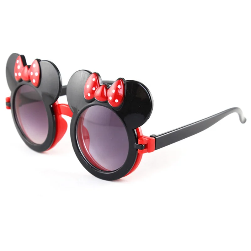 Mickey Disney Children's Sun Glasses Boys Girls Safety Kids Bow Sunglasses Flip Visor Mirror UV Protection Baby Eyewear Gift Toy |
