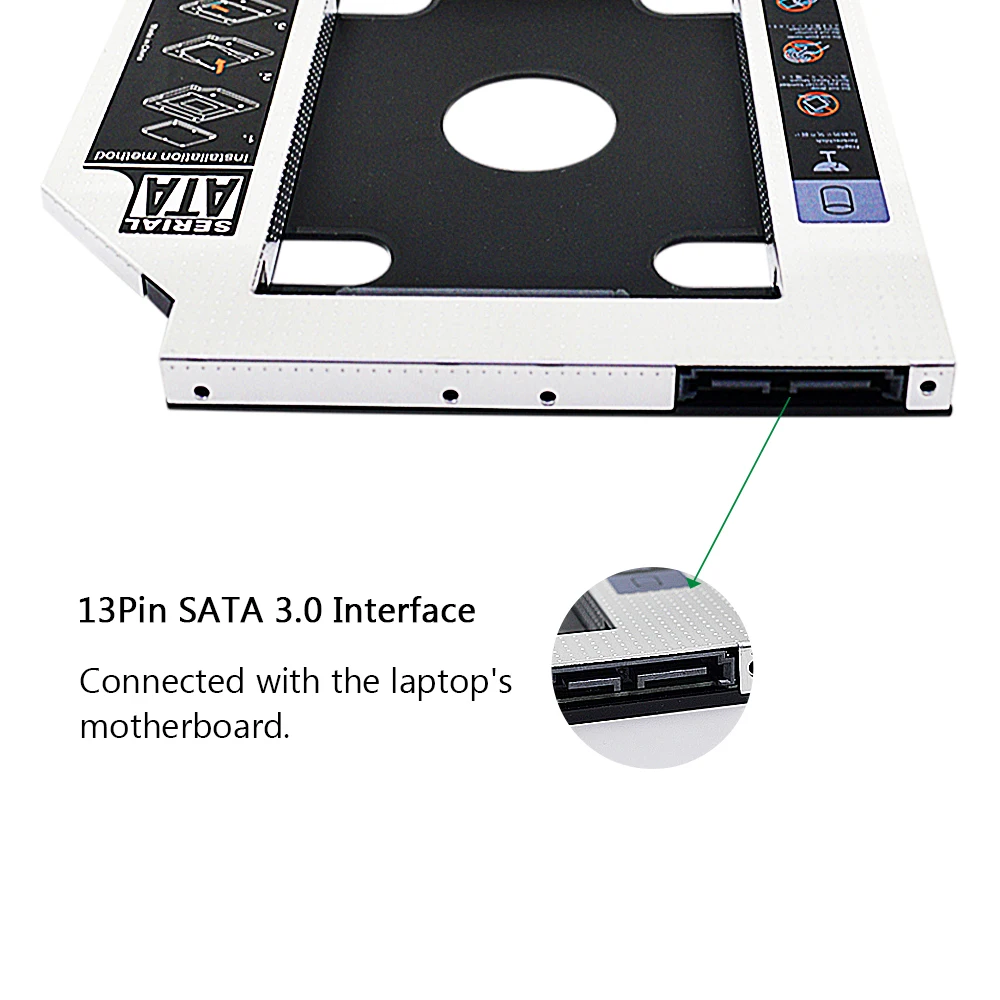Универсальный Переходник CHIPAL для установки второго жесткого диска 9 5 мм SATA 3 0 Optibay