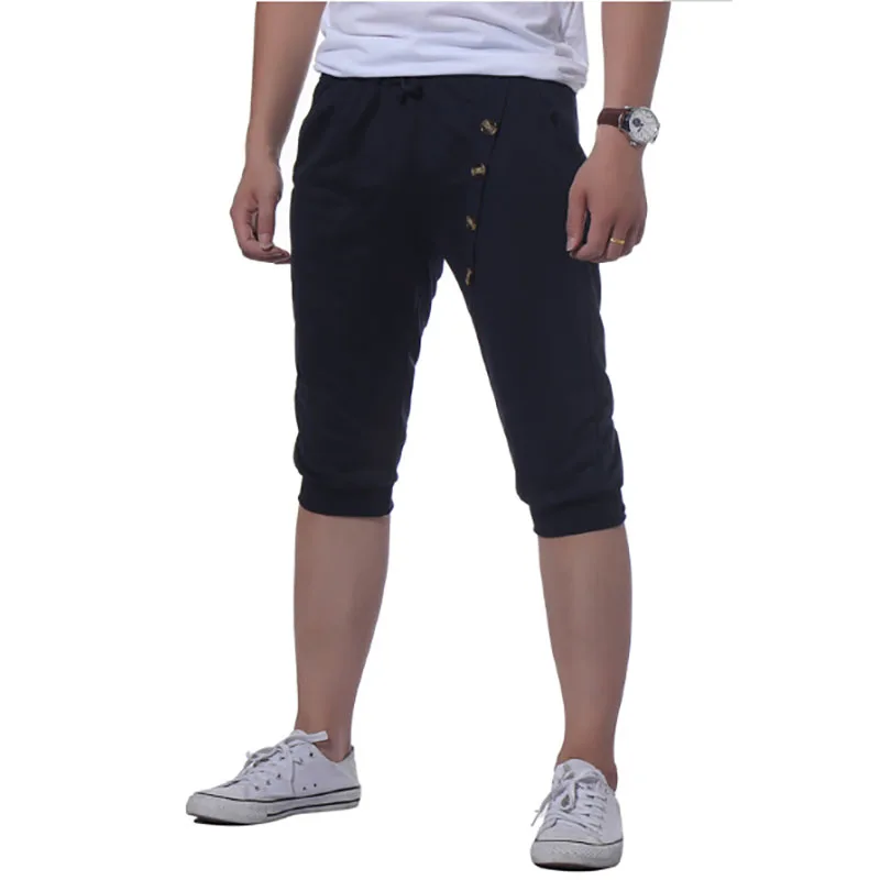 Летние Новые мужские модные шорты с петлей спереди и пуговицами повседневные |
