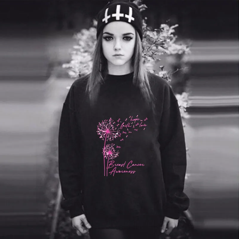 

Женская толстовка с капюшоном розового цвета с принтом одуванчиков толстовки для женщин флисовый пуловер с длинным рукавом и О-образным вы...