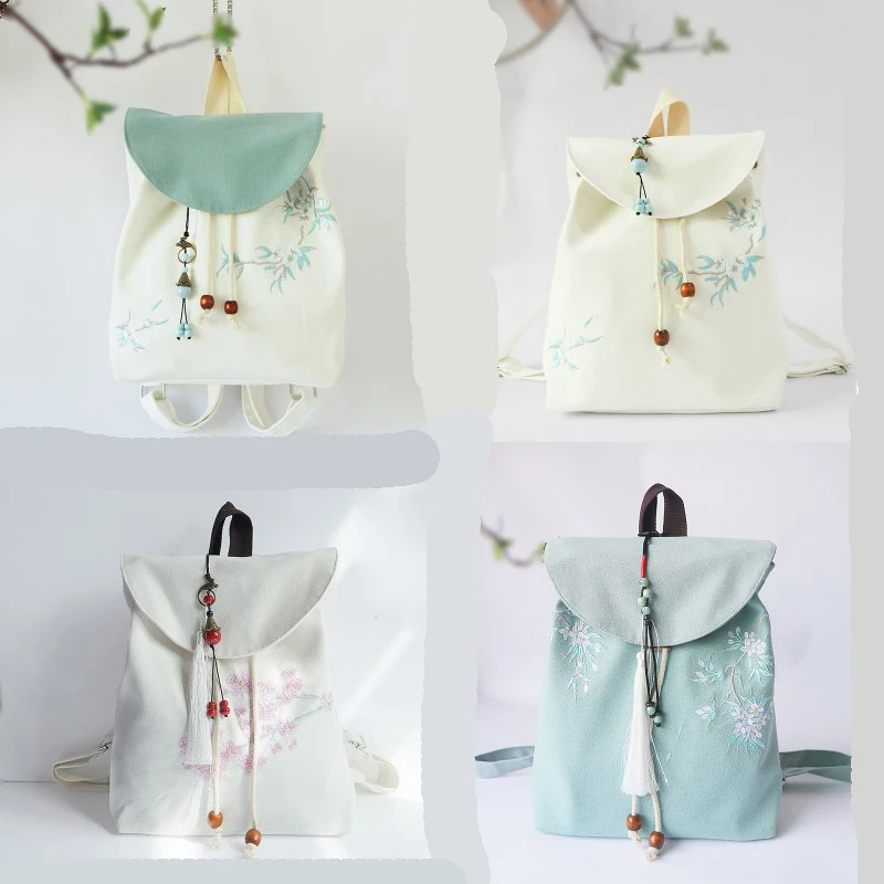 Холщовый Рюкзак ручной работы в китайском стиле с вышивкой древнем Ретро