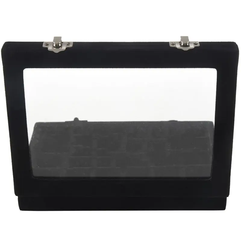 

24 grid Display Box Jewelry Storage Glass Bracelet Watch pillow Buckle