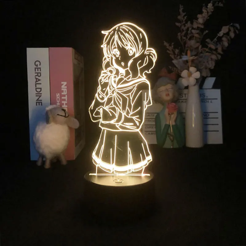 

K on Yui Hirasawa японское аниме Манга проектор 3D ночной Светильник будильник основной светильник цвет с дистанционным управлением подарок для де...