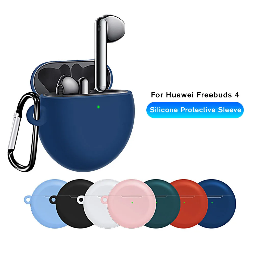 

Plain Silicone Cover For Huawei Freebuds 4 Case Wireless Earphones Protection Huawey Freebuds4 2021 Free Buds 4 Shell With Hook