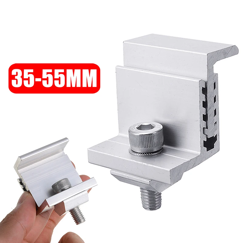 

1Set 35-55mm Adjustable Solar Panel Mounting Bracket Clamp Wide Photovoltaic Support Solar System Accessories